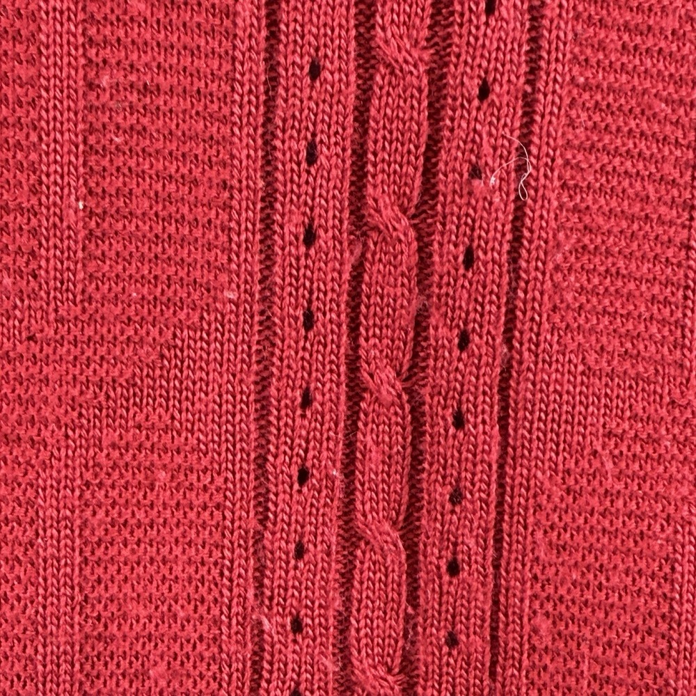 Alfred Dunner Women's XL Red Short‎ Sleeve Cable Knit Pullover Sweater Classic - Picture 3 of 12